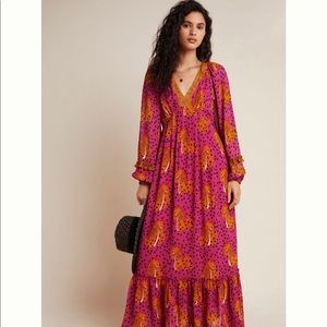 Farm Rio Anthropologie Cheetah Maxi Dress 1x